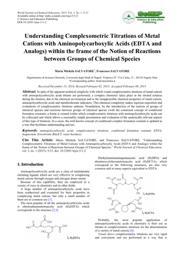 Understanding Complexometric Titrations of Metal Cations With