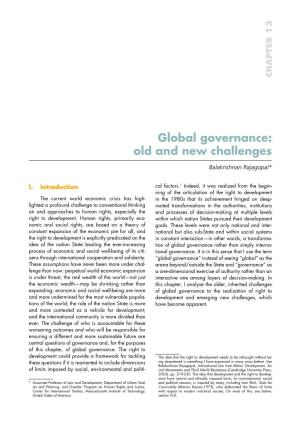 Global Governance: Old and New Challenges