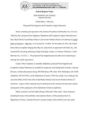 1 Federal Register Notice DEPARTMENT of JUSTICE