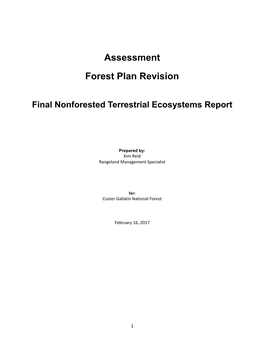 Nonforested Terrestrial Ecosystems Report