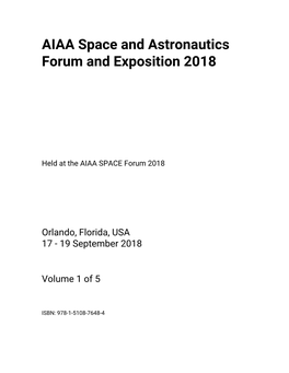 AIAA Space and Astronautics Forum and Exposition 2018
