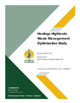 Hastings Highlands Waste Management Optimization Study