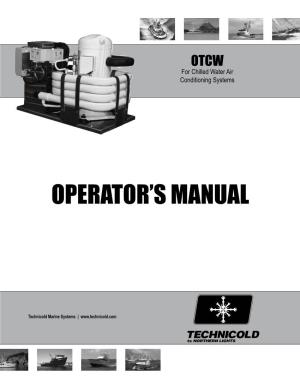 OPERATOR's MANUAL for Chilled Water Air Conditioning