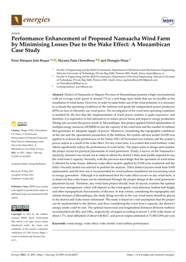 Performance Enhancement of Proposed Namaacha Wind Farm by Minimising Losses Due to the Wake Effect: a Mozambican Case Study