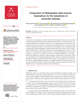 Comparison of Bibliographic Data Sources: Implications for the Robustness of University Rankings