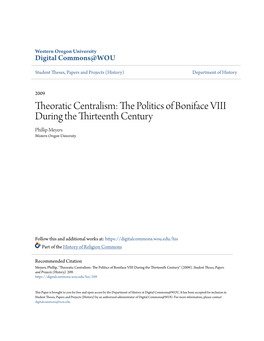 The Politics of Boniface VIII During the Thirteenth Century