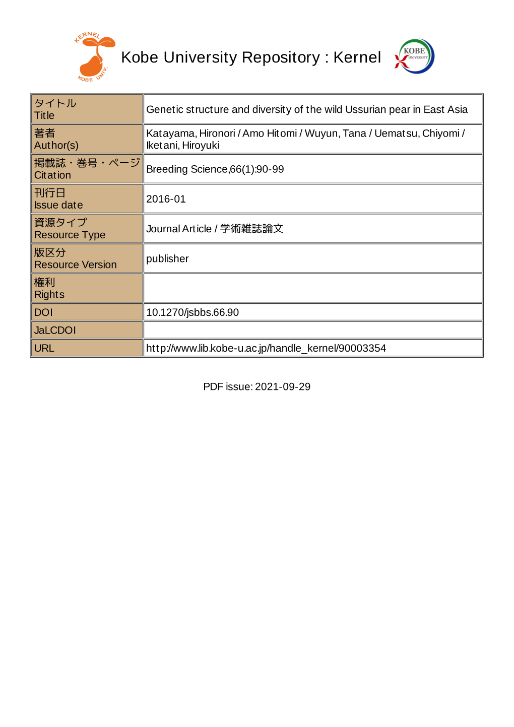 Kobe University Repository : Kernel