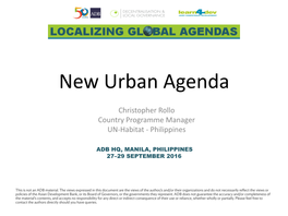 New Urban Agenda