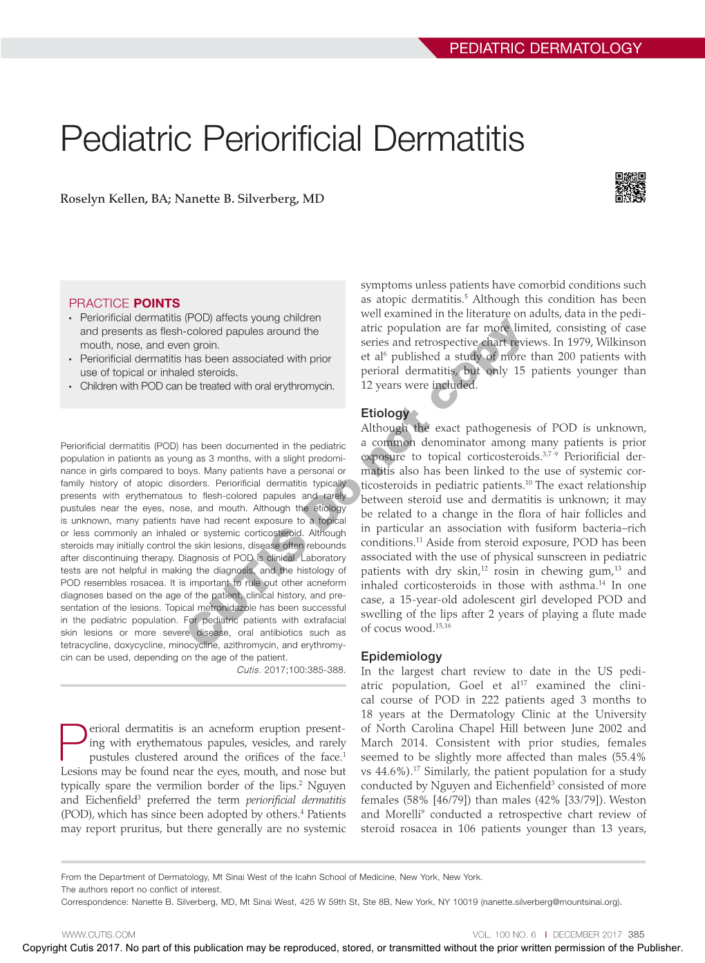 Pediatric Periorificial Dermatitis