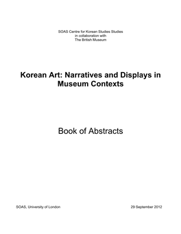 Korean Art: Narratives and Displays in Museum Contexts