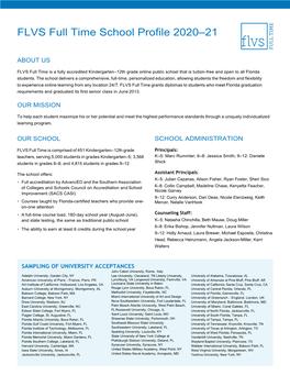 FLVS Full Time School Profile 2020–21