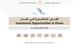 ناــــمُع يــف ةيرامـــثتسلإا صرـــُفلا Investment Opportunities in Oman