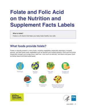 Folate and Folic Acid on the Nutrition and Supplement Facts Labels