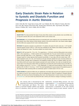 Early Diastolic Strain Rate in Relation to Systolic and Diastolic Function and Prognosis in Aortic Stenosis