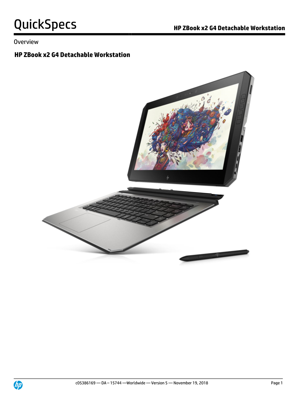 HP Zbook X2 G4 Detachable Workstation