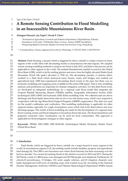 A Remote Sensing Contribution to Flood Modelling in an Inaccessible