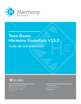Toon Boom Harmony 15 Essentials. Guía De Introducción