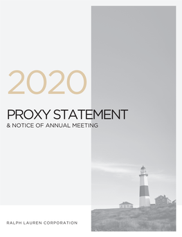 Proxy Statement & Notice of Annual Meeting