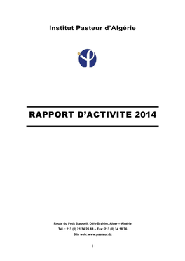 Rapport D'activite 2014