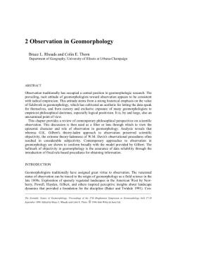 2 Observation in Geomorphology