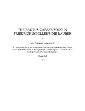 The Brutus-Caesar Song in Friedrich Schiller's Die Räuber