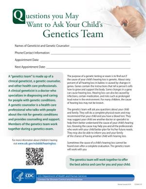 Questions You May Want to Ask Your Genetics Team