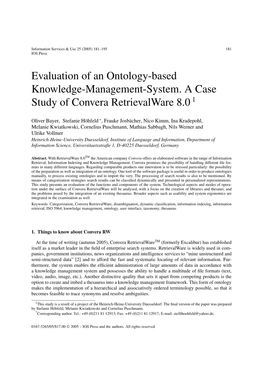 Evaluation of an Ontology-Based Knowledge-Management-System
