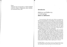 Reflection and Reflexivity in Anthropology Robert A