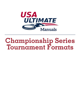 Tournament Format Manual