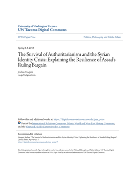 The Survival of Authoritarianism and the Syrian Identity Crisis: Explaining the Resilience of Assad’S Ruling Bargain