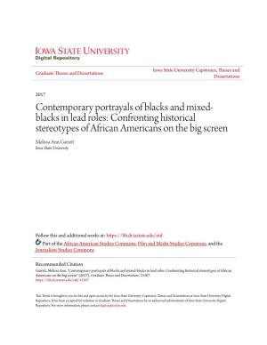 Confronting Historical Stereotypes of African Americans on the Big Screen Melissa Ann Garrett Iowa State University