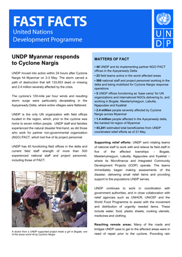 UNDP Myanmar Responds to Cyclone Nargis