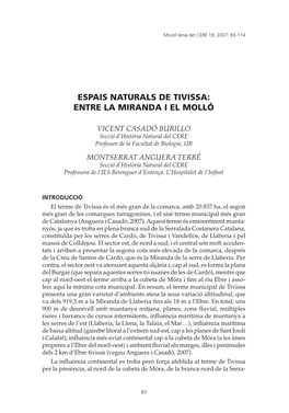 Espais Naturals De Tivissa: Entre La Miranda I El Molló