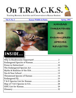 Endangered Or Threatened Species in Kansas by Collins, Et