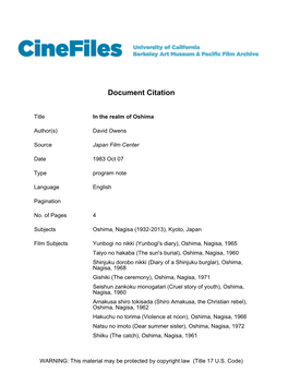 Cinefiles Document #32928