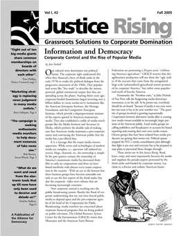 Justice Rising Grassroots Solutions to Corporate Domination