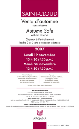 Catalogue Vente D'automne 19-20 Novembre 2007