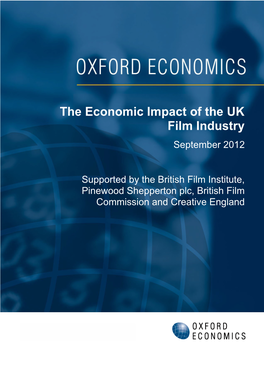 The Economic Impact of the UK Film Industry September 2012