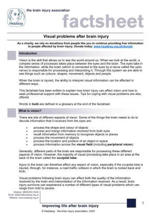Visual Problems After Brain Injury