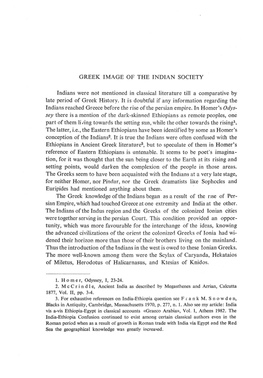 GREEK IMAGE of the INDIAN SOCIETY Indians Were Not