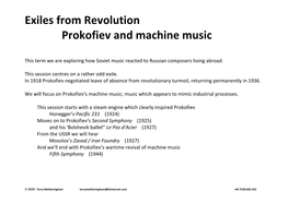 2020 02 EXILES Prokofiev Machine Music
