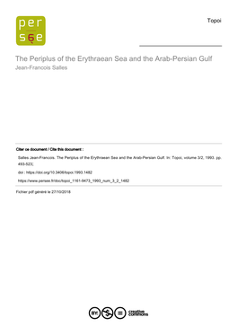 The Periplus of the Erythraean Sea and the Arab-Persian Gulf Jean-Francois Salles