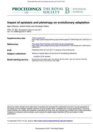 Impact of Epistasis and Pleiotropy on Evolutionary Adaptation