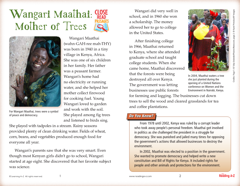 Wangari Maathai: Mother of Trees