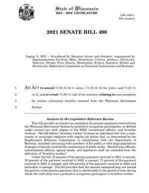 2021 Senate Bill 498