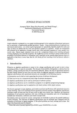 Jungle Evaluation
