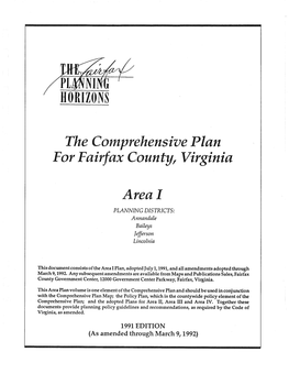 1991 Comprehensive Plan (As Amended Through March 9, 1992