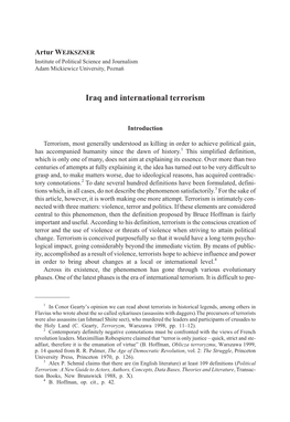 Iraq and International Terrorism