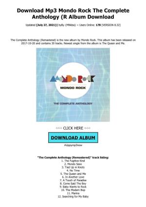 Download Mp3 Mondo Rock the Complete Anthology (R Album Download