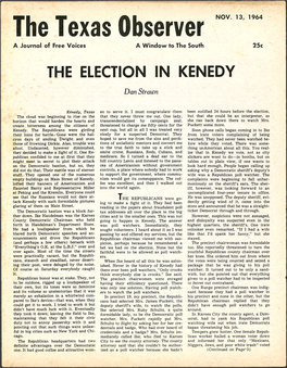 The Texas Observer NOV. 13, 1964